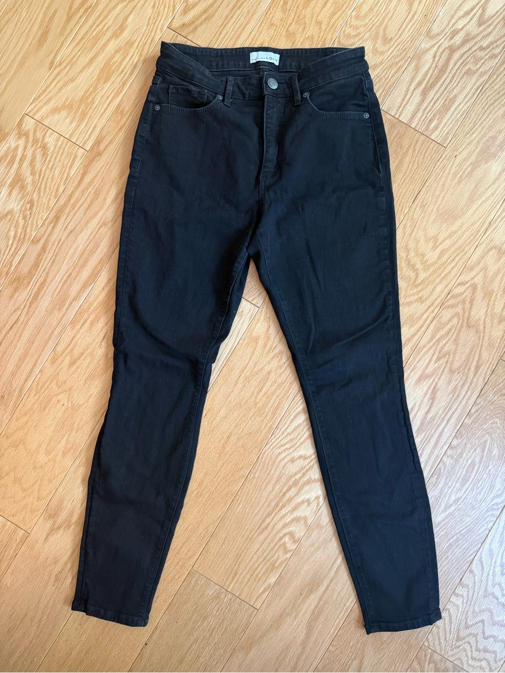 Black LOFT Curvy High Waist Skinny Jeans size 4